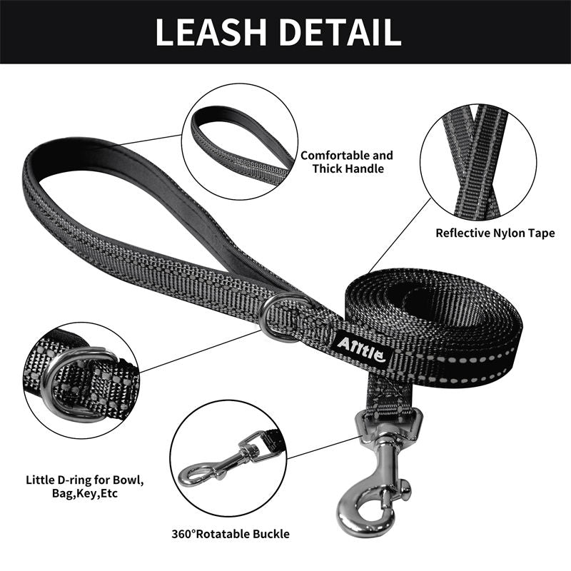 Aiitle Soft Adjustable Mesh Dog Harness Leash Set Black