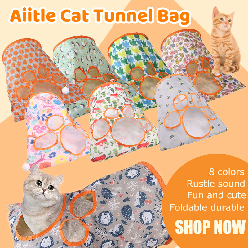 Aiitle Squeaky Self Interactive Cat Tunnel Bag