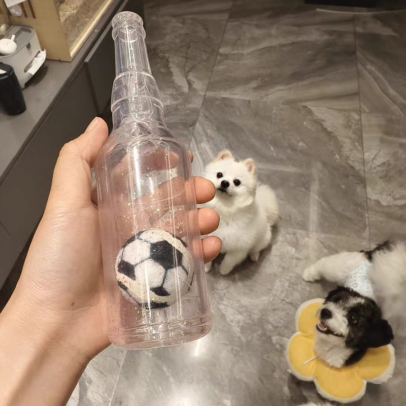 Aiitle Upgrade Glitter Dog Bottle Toy with Ball