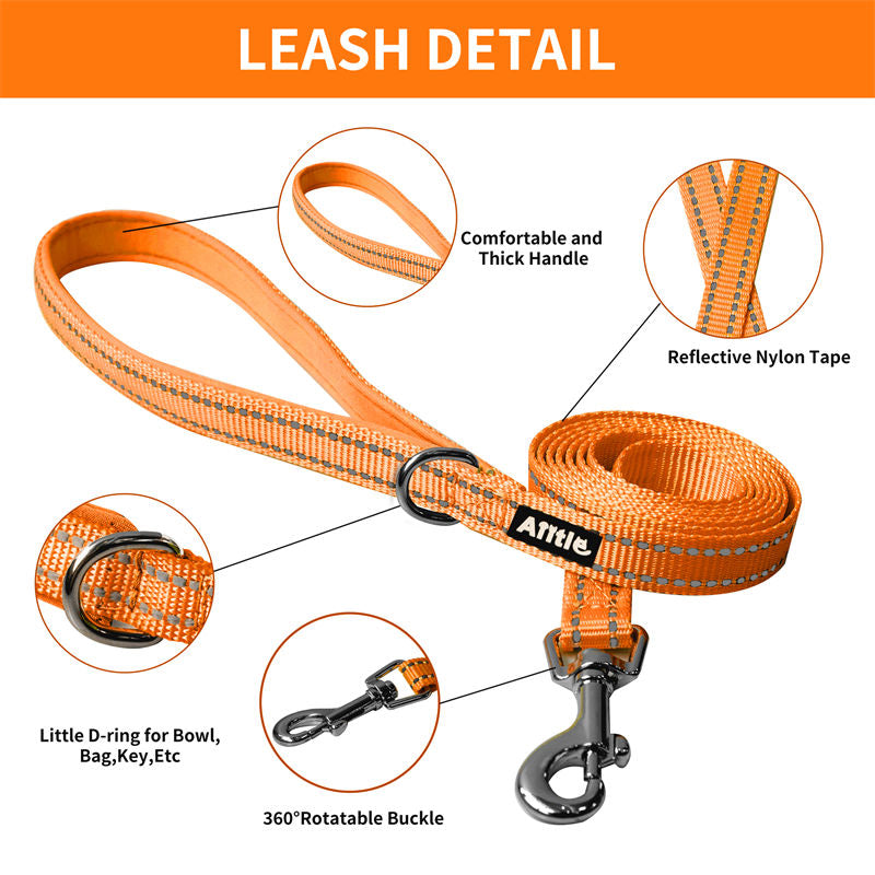 Aiitle Soft Adjustable Mesh Dog Harness Leash Set Orange