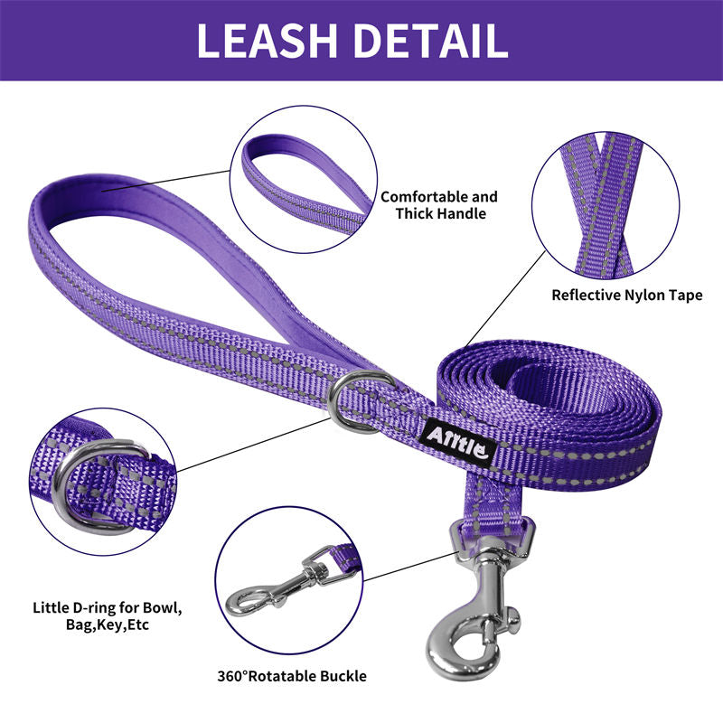 Aiitle Soft Adjustable Mesh Dog Harness Leash Set Purple