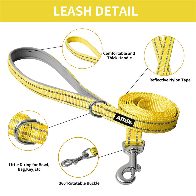 Aiitle Soft Adjustable Mesh Dog Harness Leash Set Yellow