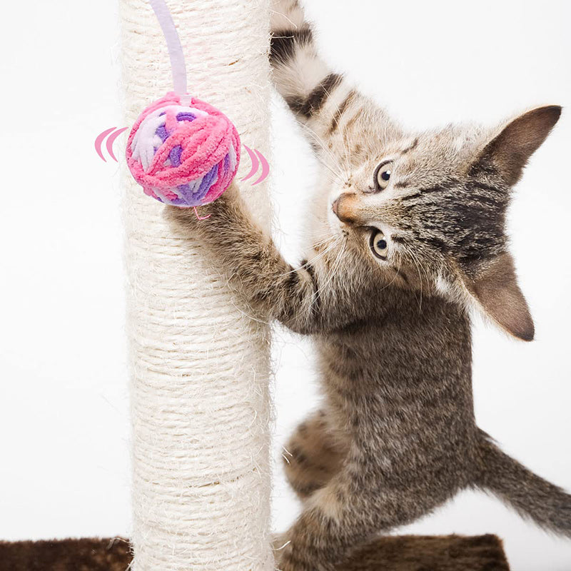 Aiitle Coloful Cat Interactive Woolen Ball with Bell