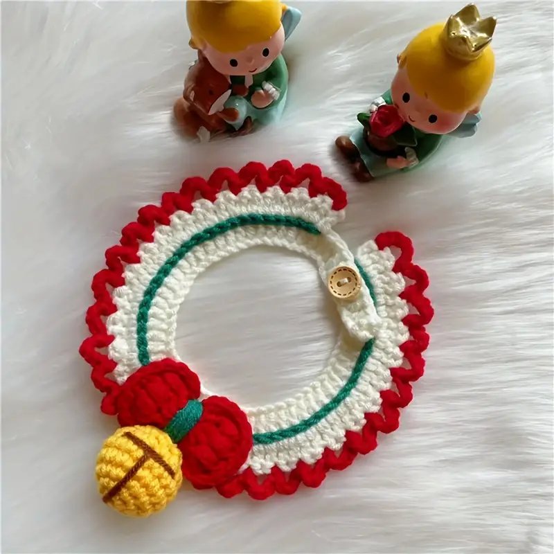 Aiitle Christmas Knitted Cat Collar