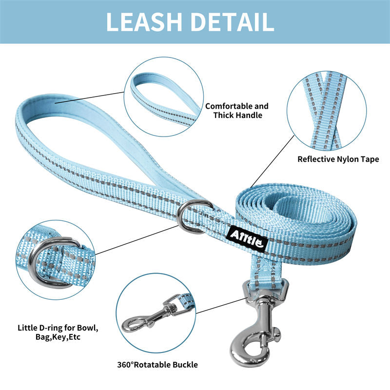 Aiitle Soft Adjustable Mesh Dog Harness Leash Set Blue