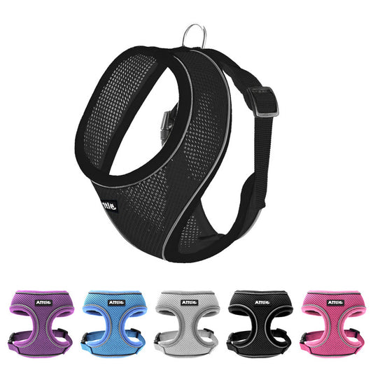 Aiitle Adjustable Mesh Small Dog Harness Black