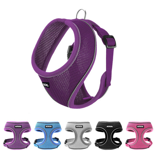 Aiitle Adjustable Mesh Small Dog Harness Purple