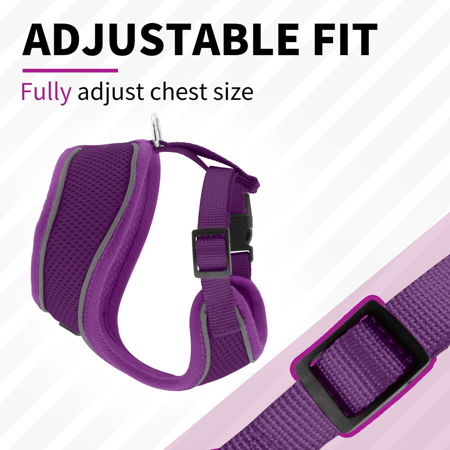 Aiitle Adjustable Mesh Small Dog Harness Purple