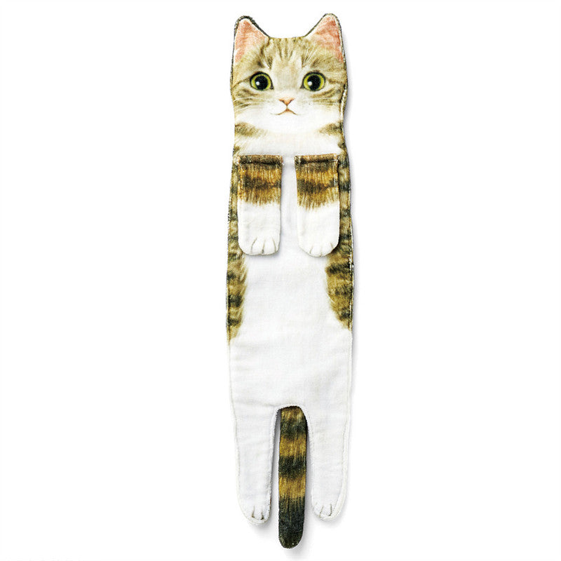 Aiitle Cute Cat Hand Towel