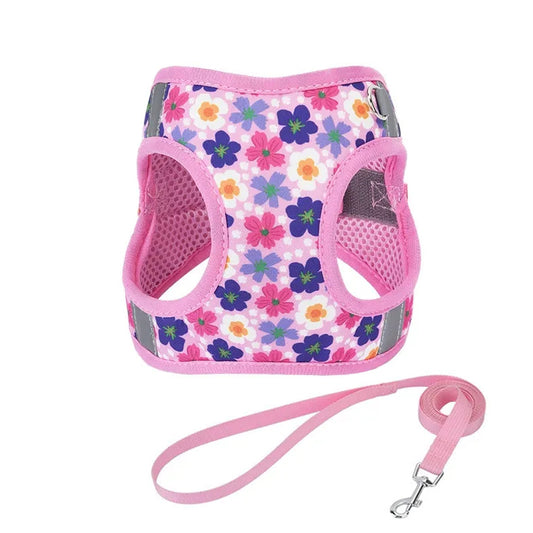 Aiitle Step in Print Floral Dog Vest Harness