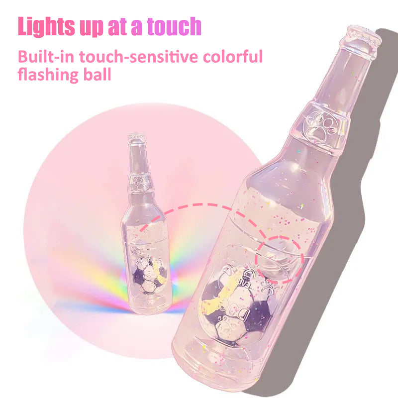 Aiitle Upgrade Glitter Dog Bottle Toy with Ball