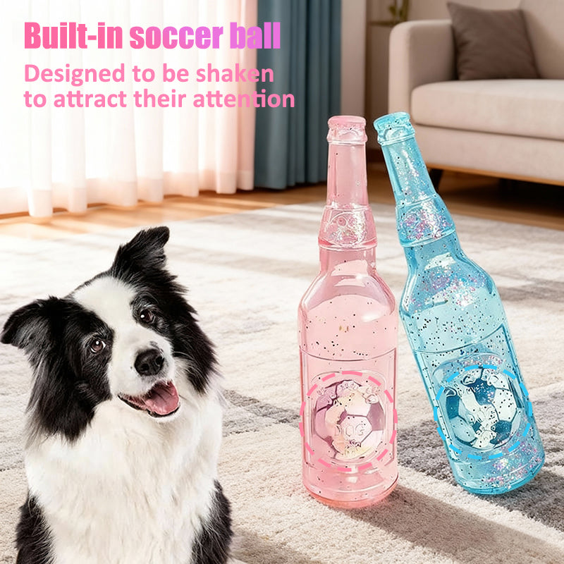Aiitle Upgrade Glitter Dog Bottle Toy with Ball
