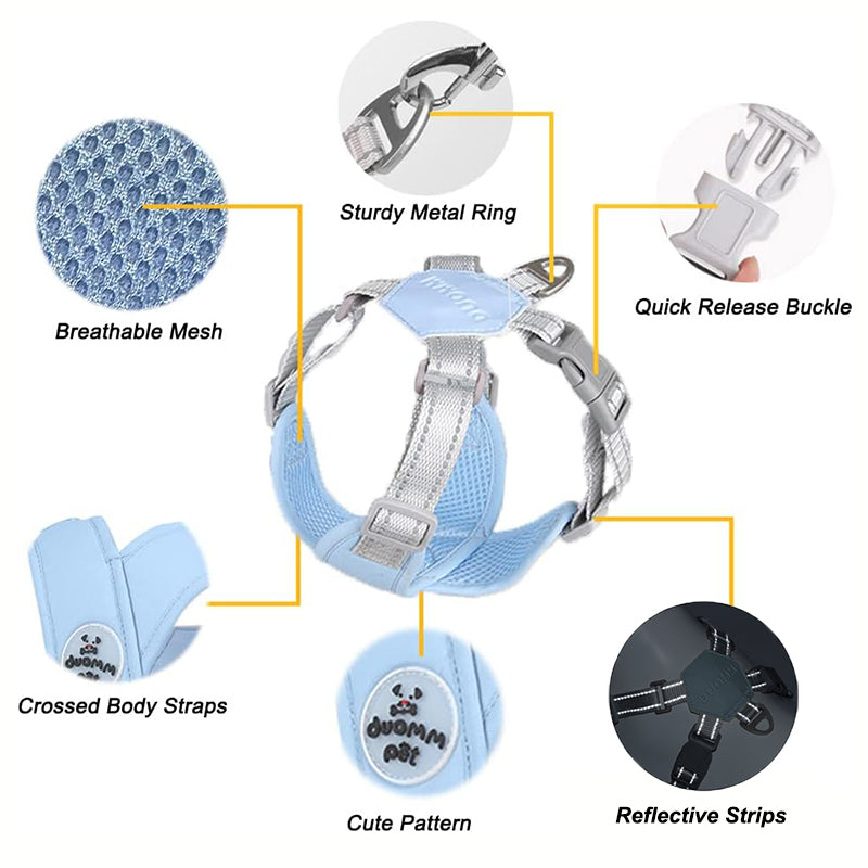 Aiitle X Shaped Adjustable Dog Harness Soft Padded