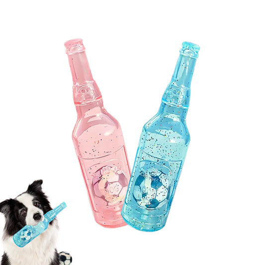 Aiitle Upgrade Glitter Dog Bottle Toy with Ball