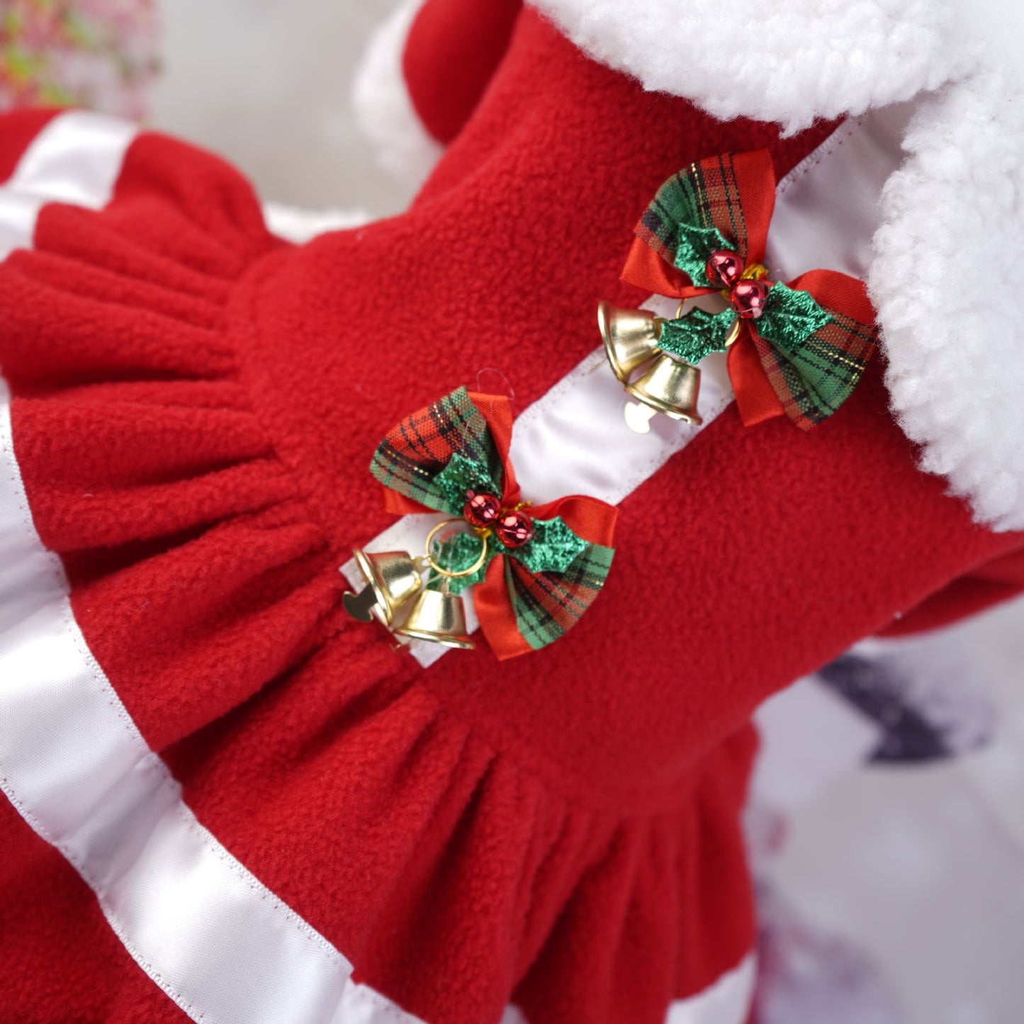 Aiitle Christmas Dog Dress with Bow