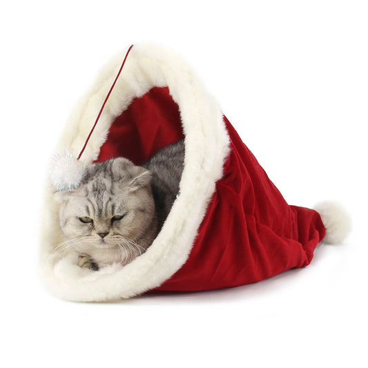 Aiitle Christmas Hat Cat Sleeing Bag