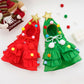 Aiitle Cute Pet Christmas Cloak with Star and Pompoms Red