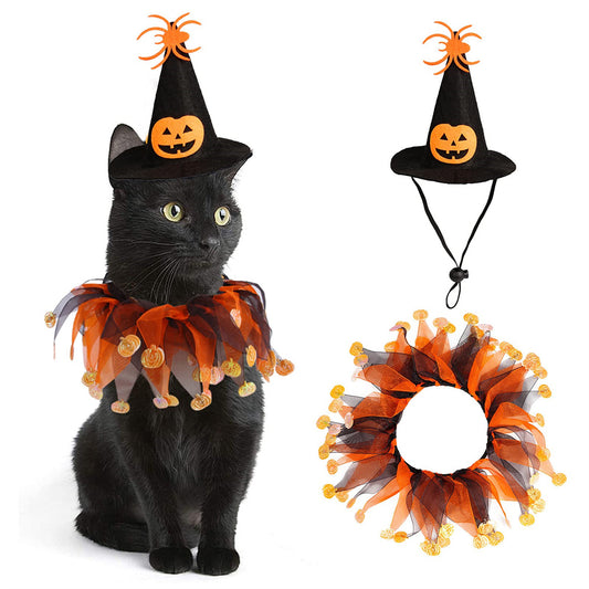 Aiitle Pet Halloween Pumpkin Costume Set
