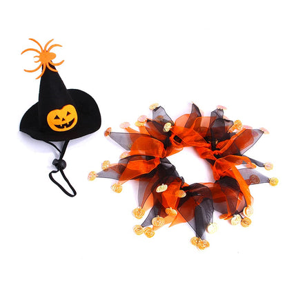 Aiitle Pet Halloween Pumpkin Costume Set