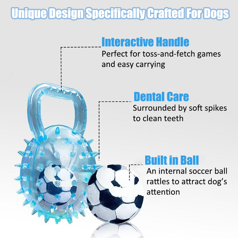 Interactive Squeaky Ball Dog Toy with Handle