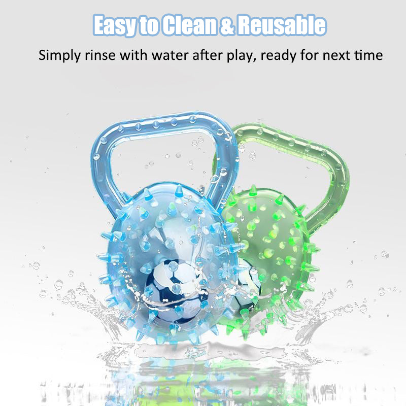 Interactive Squeaky Ball Dog Toy with Handle