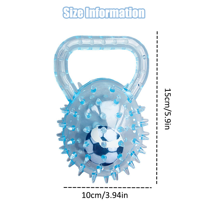 Interactive Squeaky Ball Dog Toy with Handle