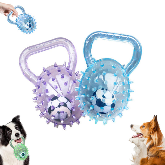 Interactive Squeaky Ball Dog Toy with Handle