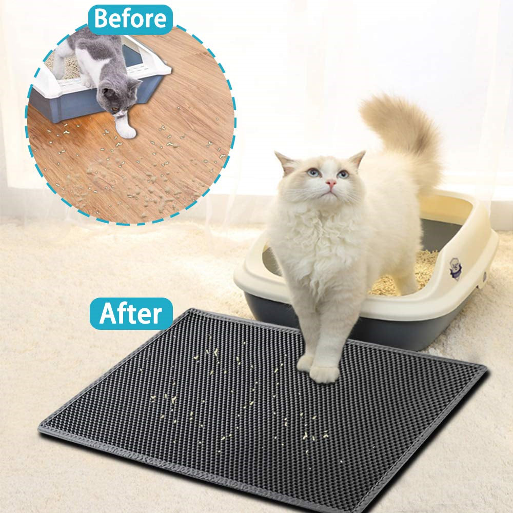 Aiitle Detachable Non-Slip Cat Litter Mat Double Layer