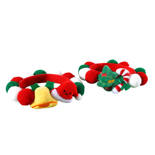 Aiitle Adjustable Pet Christmas Plush Pom Pom Collar