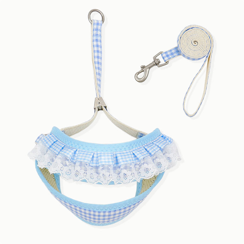 Aiitle Floral Lace Princess Dog Harness Leash Set