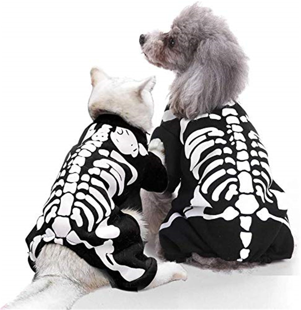 Aiitle Pet Halloween Black and White Skeleton Costume