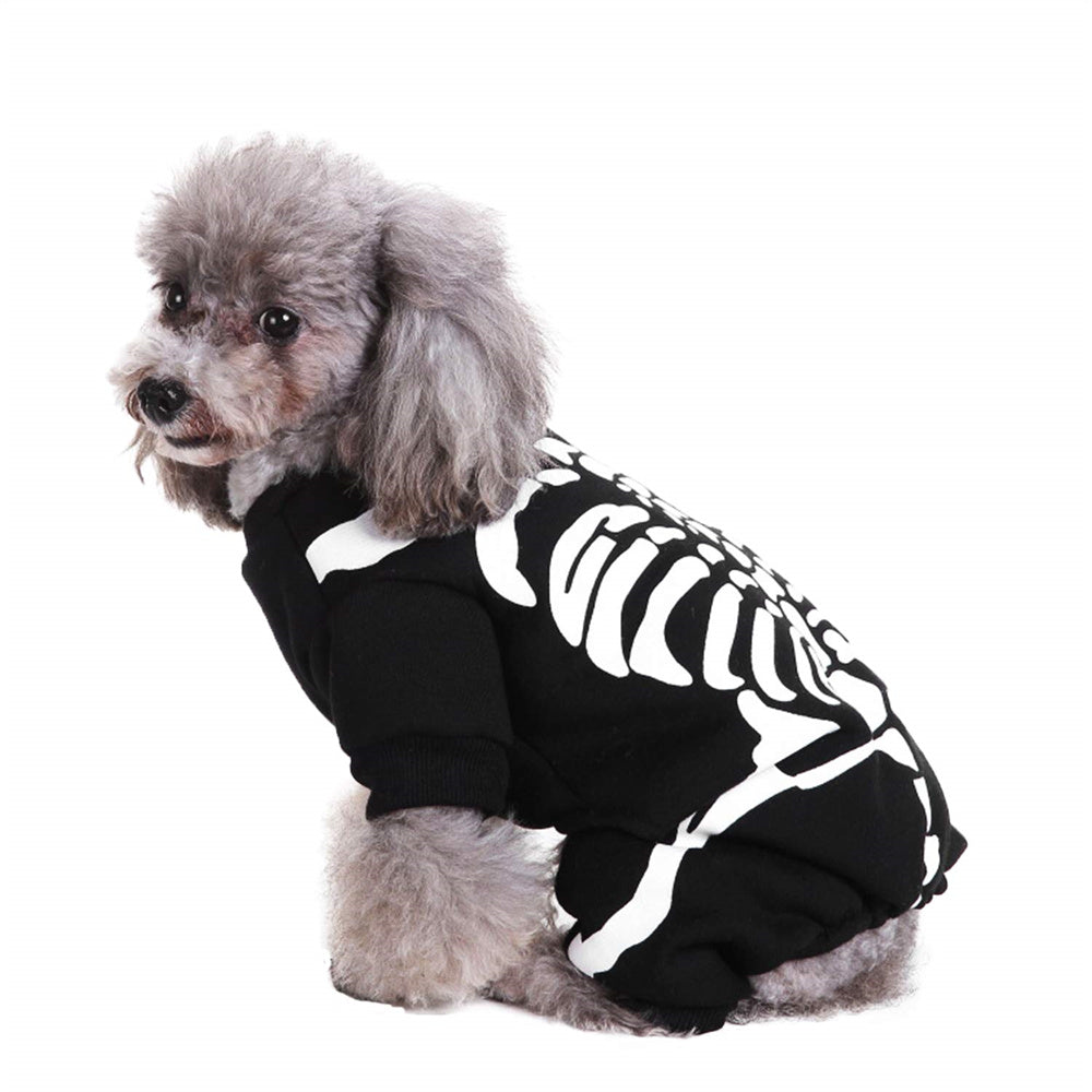 Aiitle Pet Halloween Black and White Skeleton Costume