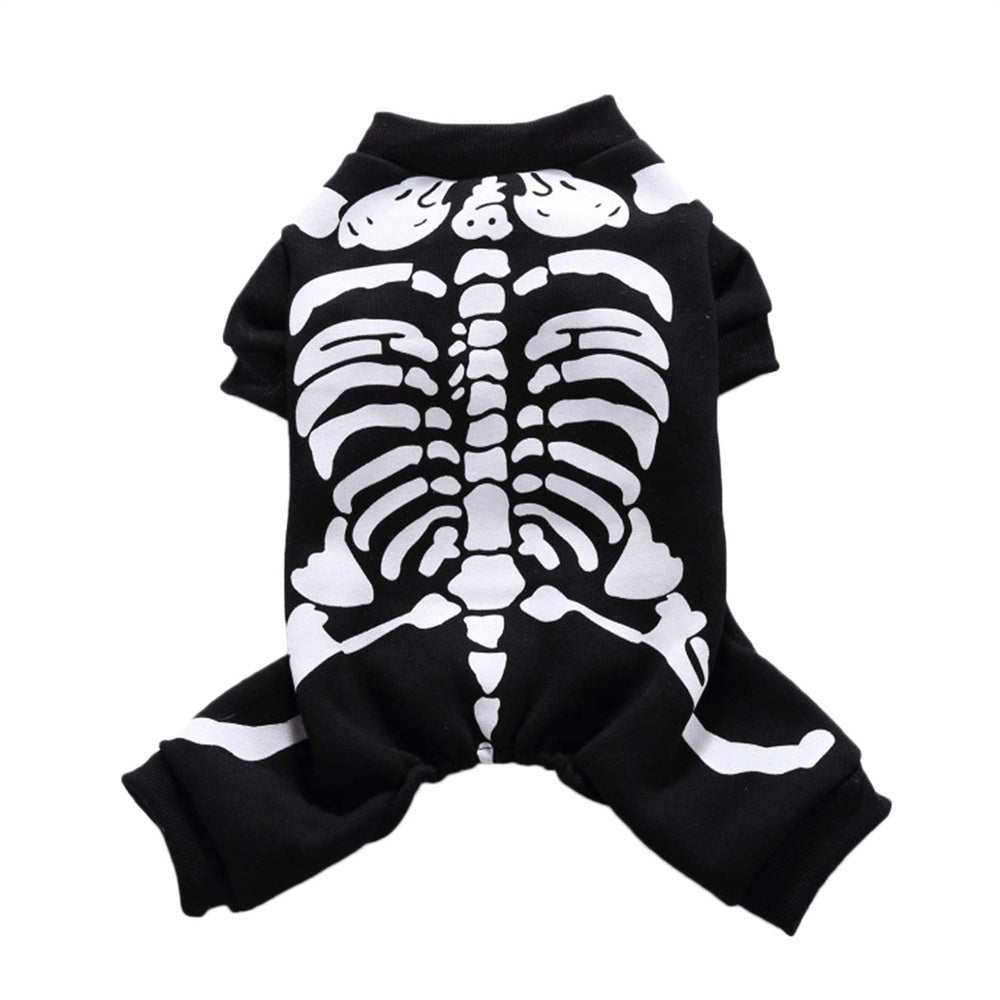 Aiitle Pet Halloween Black and White Skeleton Costume