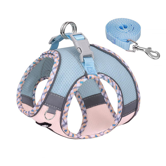 Aiitle Step in Breathable Air Mesh Dog Harness Blue Pink