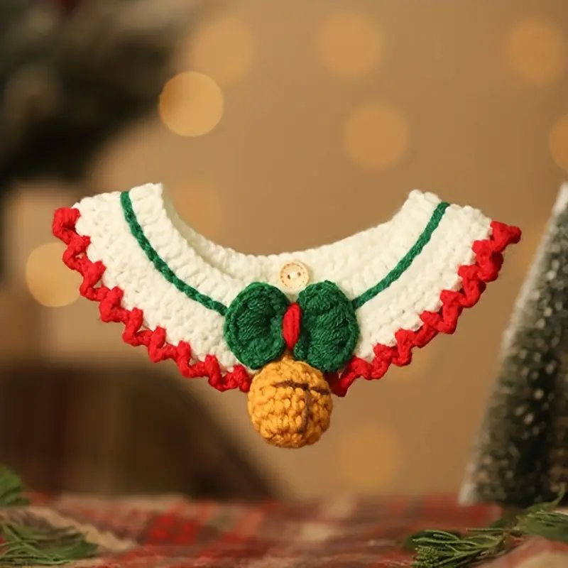 Aiitle Christmas Knitted Cat Collar