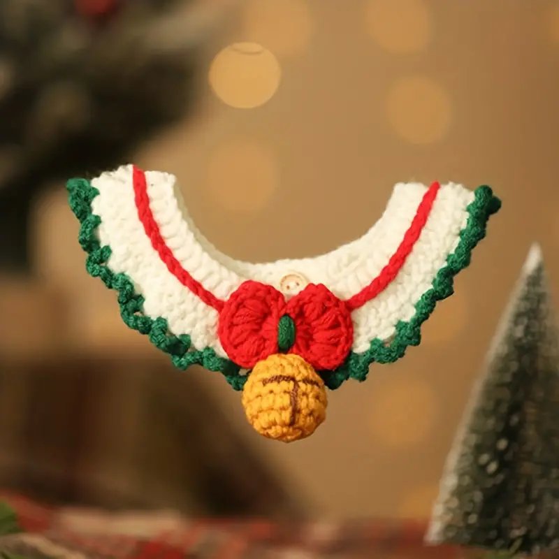 Aiitle Christmas Knitted Cat Collar