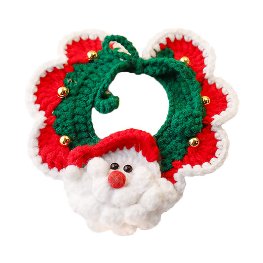 Aiitle Christmas Cute Handmade Knit Cat Collar
