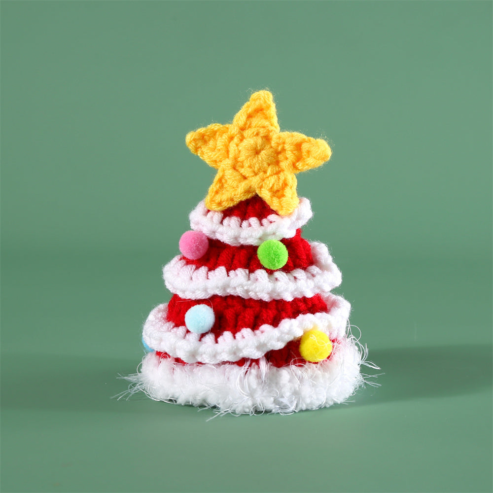 Aiitle Pet Christmas Knit Hat Collar Set