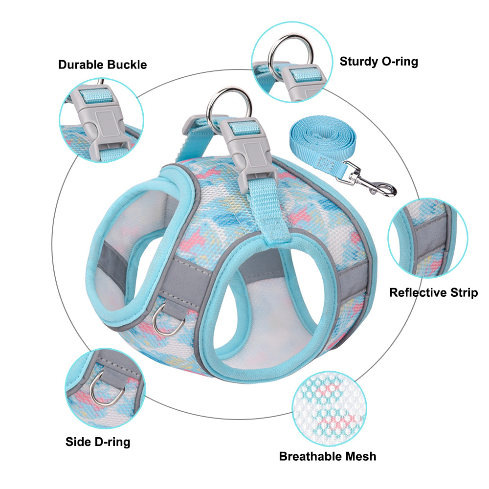 Aiitle Colorful Printed Mesh Dog Harness