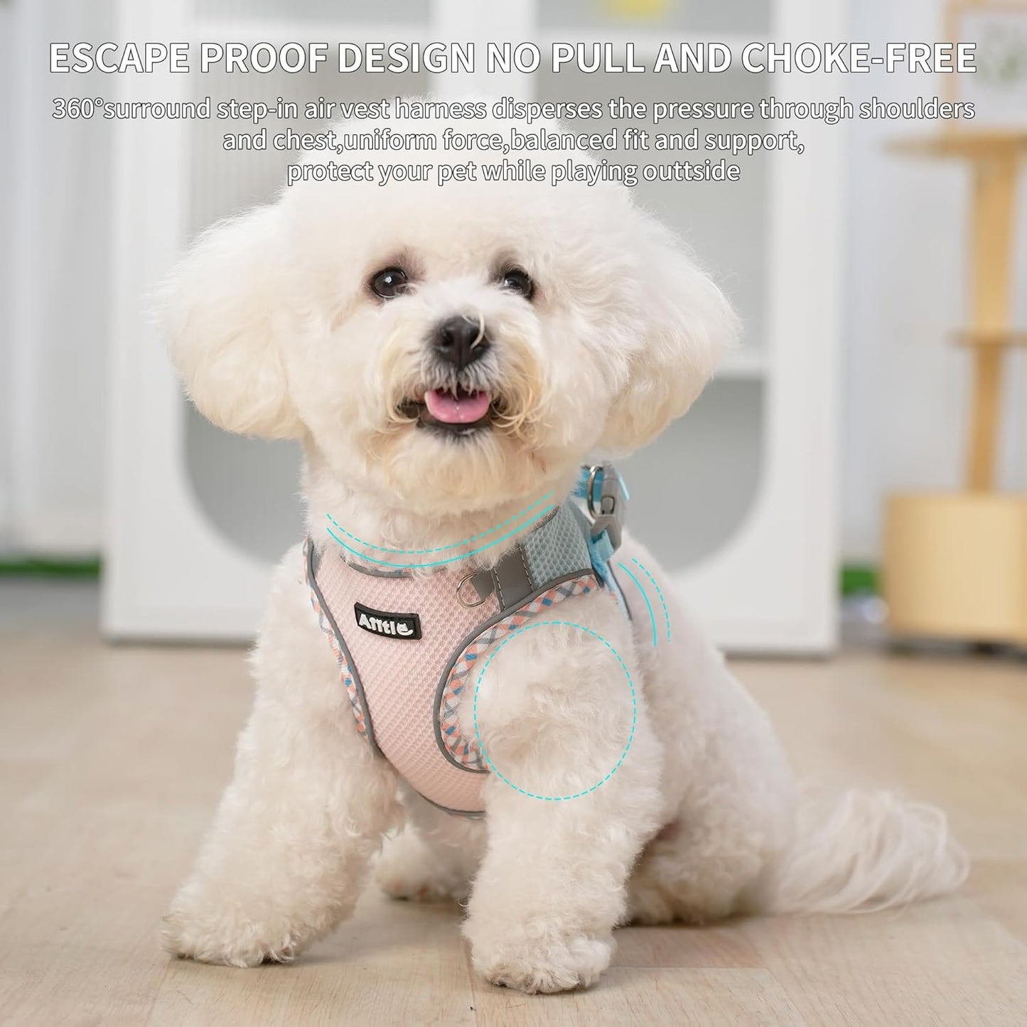 Aiitle Step in Breathable Air Mesh Dog Harness Blue Pink