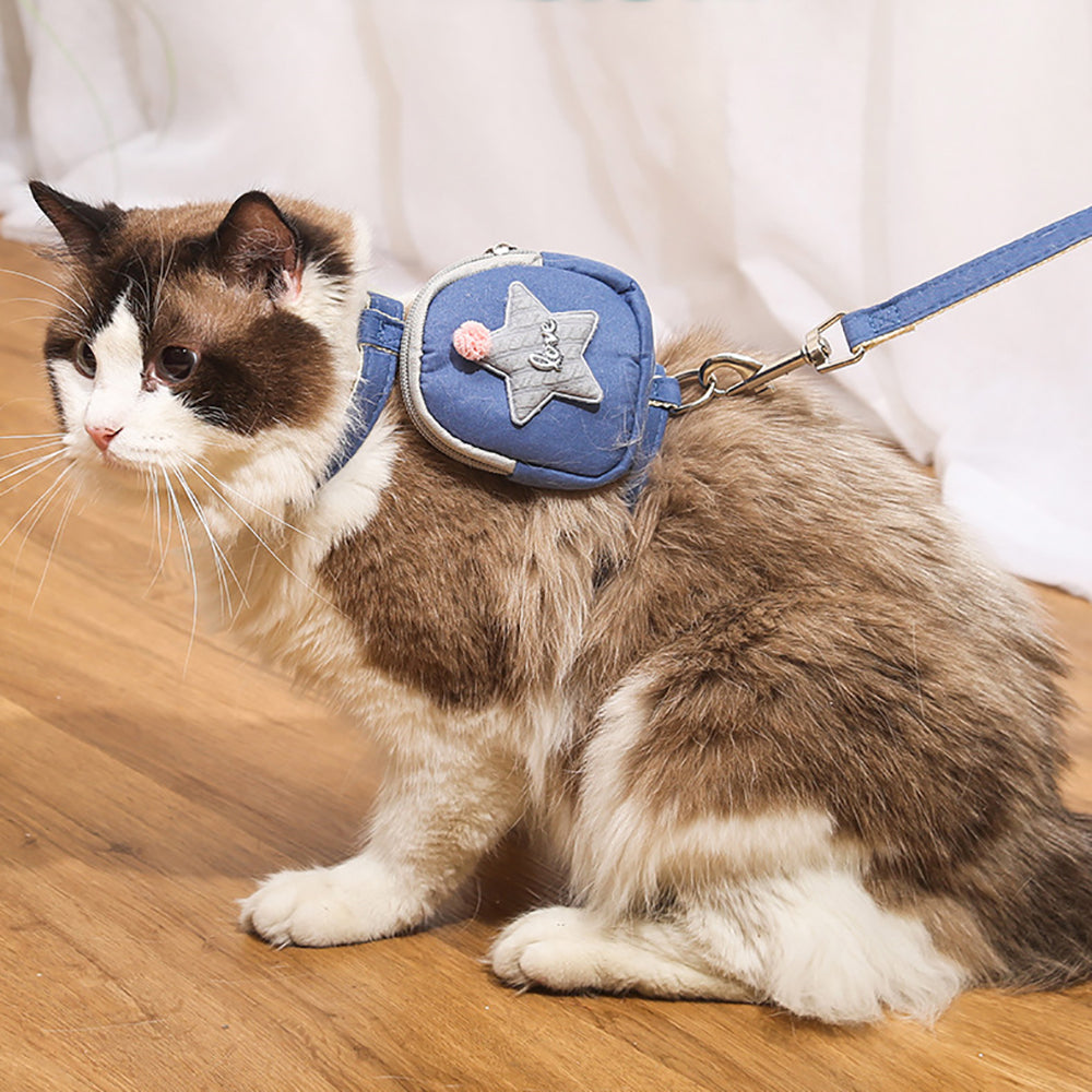 Aiitle Cute Adjustable Pet Harness Leash Set With Backpack