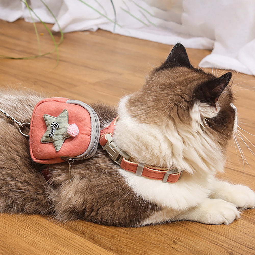 Aiitle Cute Adjustable Pet Harness Leash Set With Backpack