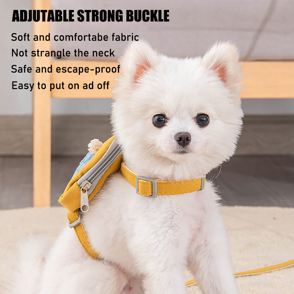 Aiitle Cute Adjustable Pet Harness Leash Set With Backpack