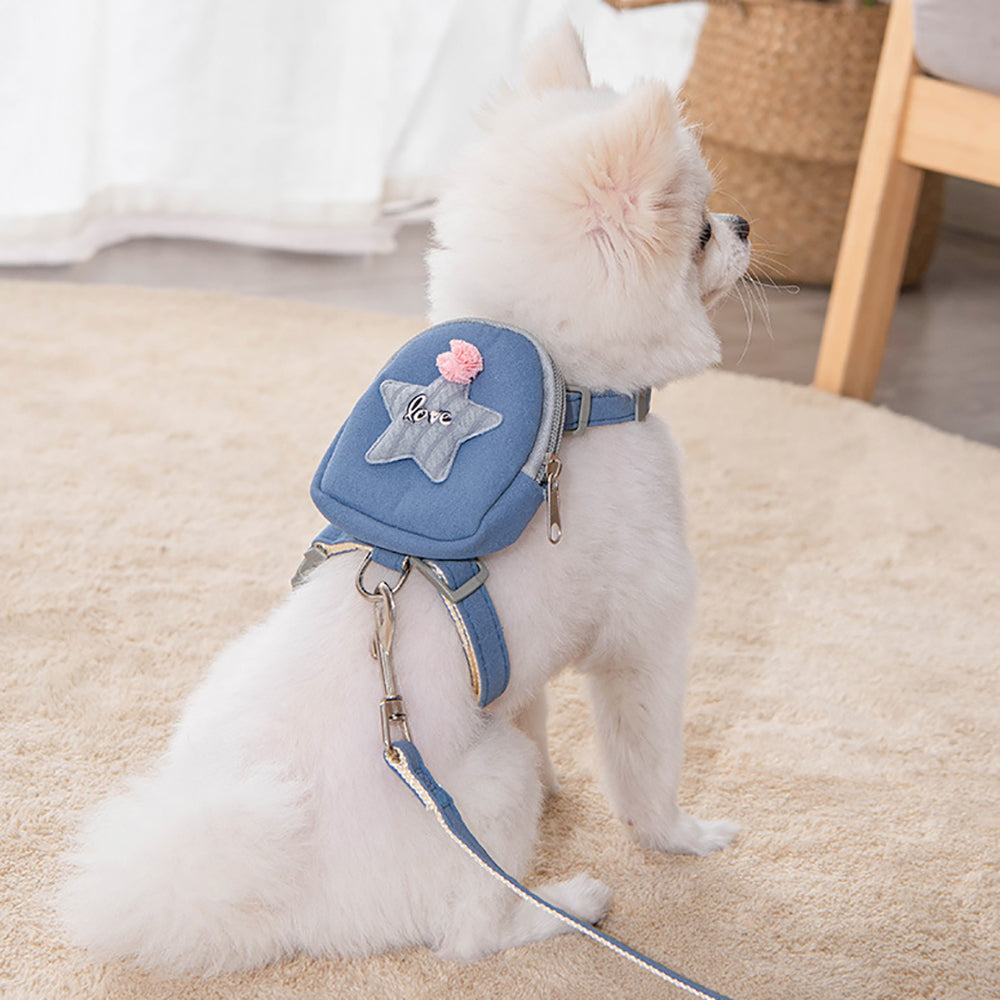 Aiitle Cute Adjustable Pet Harness Leash Set With Backpack