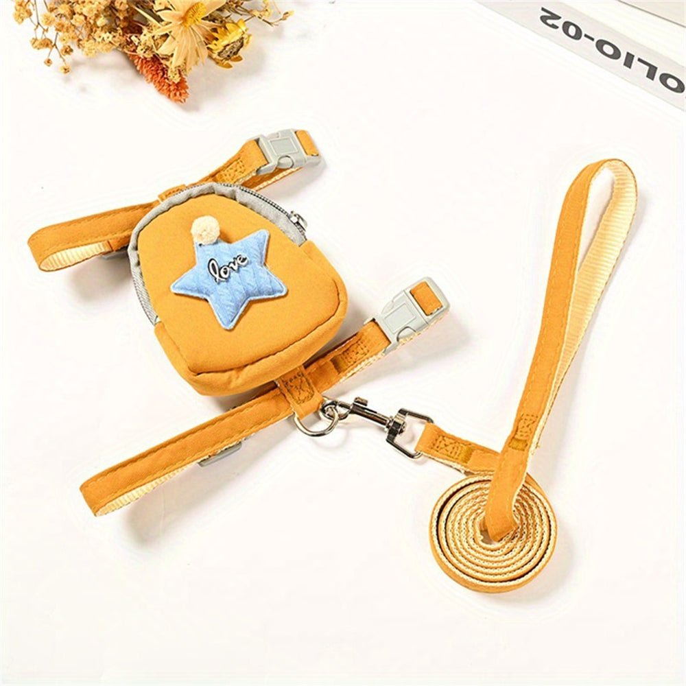 Aiitle Cute Adjustable Pet Harness Leash Set With Backpack