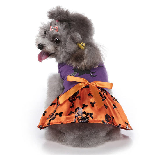 Aiitle Dog Halloween Purple Witch Costume