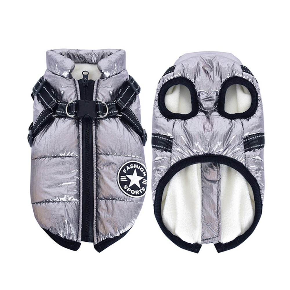 Aiitle Waterproof Winter Warm Dog Harness Jacket