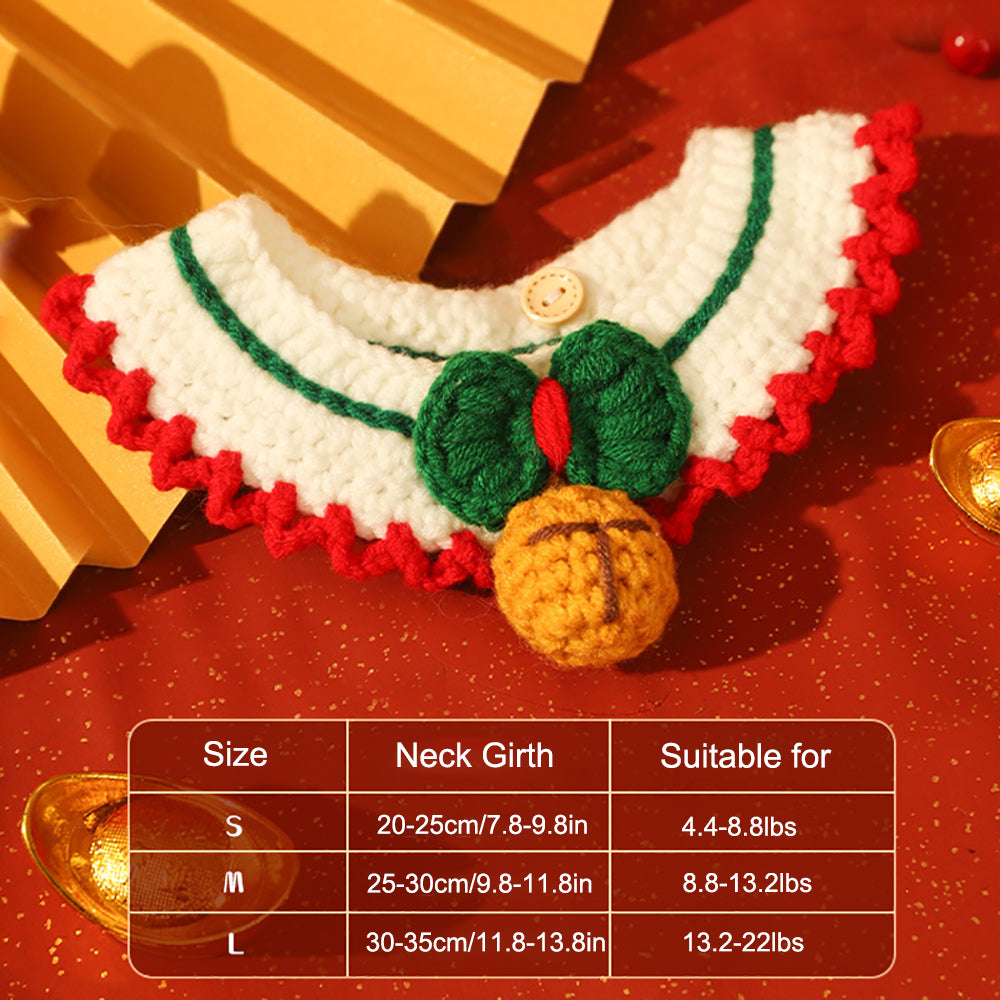 Aiitle Christmas Knitted Cat Collar