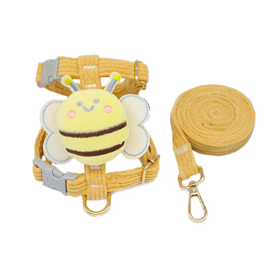 Aiitle Cute Bee 3D Pet Harness Leash Set