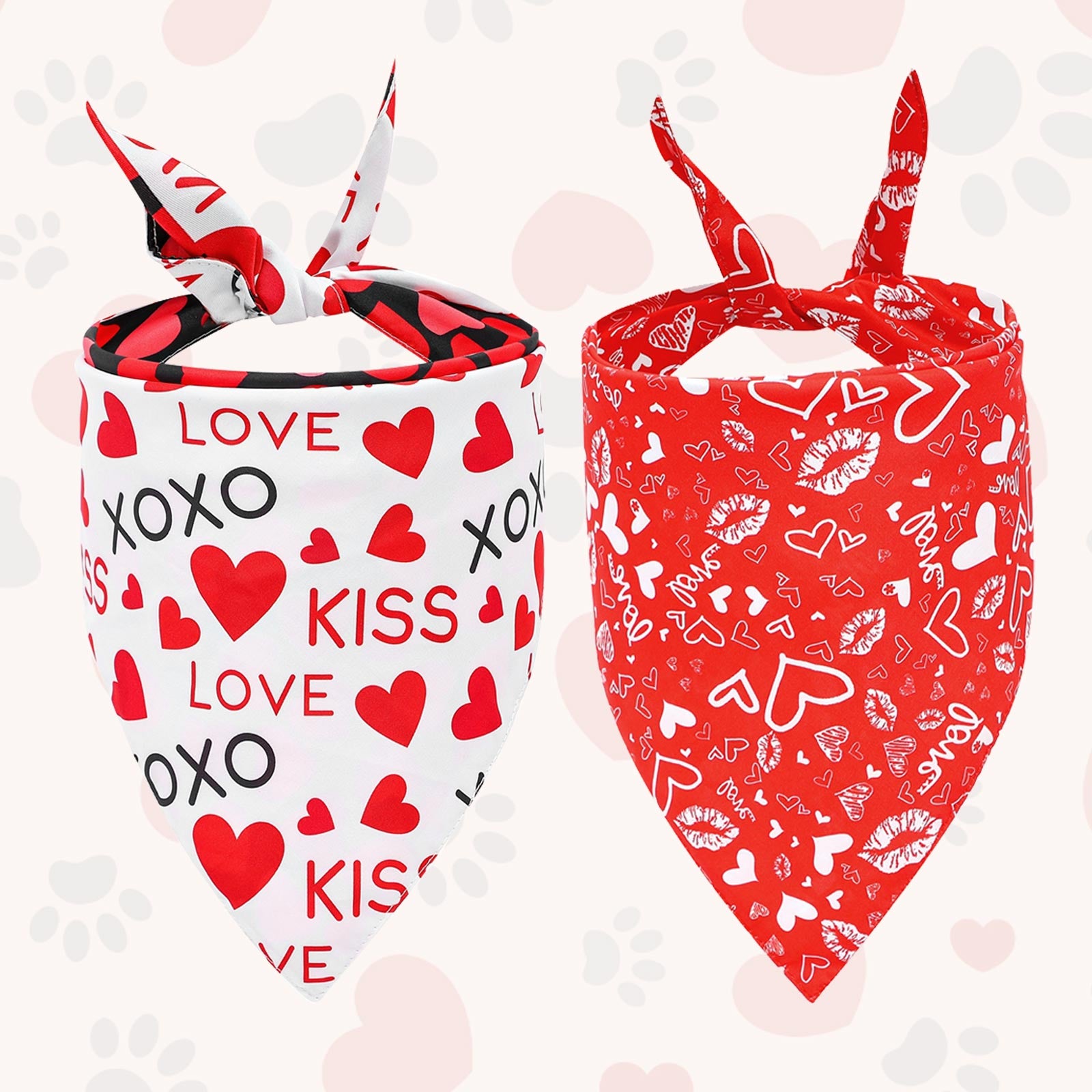 Spring Dog Bandanas - 2PCS Washable Sunflower Printing Green Lavender | AIITLE